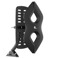 1byone Amplified Outdoor TV Antenna, Digital HDTV Antenna with Enhanced VHF/UHF/FM Reception, Anti-UV Coating TV Antenna with 26 Feet High Performance Coaxial Cable-Black