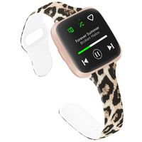 Slim Bands Compatible with Fitbit Versa 2 Women Small Large, Thin Pattern Flowers Leopard Silicone Writband for Fitbit Versa/Versa lite/Versa SE/Versa 2 (Large, Hot^ Leopard)