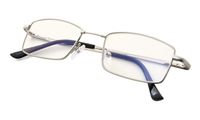 Flexible Bridge Blue Light Filter Glasses for Women Men Reading Computer TV Screen (Silver, 1.75）