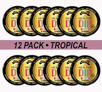 TeaZA Tropical Herbal Energy Pouch -Nicotine Free, Tobacco Free Pouches - Energy Dip Pouches [12 Pack]