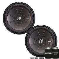 Kicker 43CWR152 15" Dual Voice Coil 2 ohm Comp R woofers Bundle