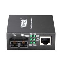 Gigabit Multimode Ethernet Fiber Media Converter, Built-In Module Up to 550m, 10/100/1000M RJ45 to 1000M Dual SC Fiber