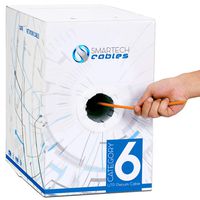 CAT6 Plenum (CMP) 1000ft Bulk Ethernet Cable | 550MHz, 23AWG, UTP | Blue, White, Green & Yellow | Fluke Tested | Guaranteed High Bandwidth & Stable Performance - Orange