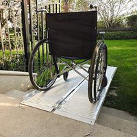 Velraptor 8 Ft Portable Folding Wheelchair Ramps Non-Skid Aluminum Loading Traction Threshold Ramp with Carrying Handle, Holds up to 600 lbs