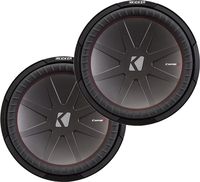 KICKER Bundle of 2 Items: Two 43CWR154 15" CompR Series Car Subwoofers