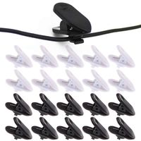 Clips for Earphone Wire,360 Degree Rotate Headphone Mount Cable Clothing Clip, Use for Fixing Headphone Wire,Black & White (20Pcs/Pack)