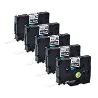 Compatible for Brother Tze325 0.35 Inch 26.2feet (9mm/8m) P Touch Laminated White on Black Standard Replace Waterproof Label Tape Maker PT-H110/PT-D200/PT-D210/PT-D400/PT-D600/PT-1280/PT-1290(5PACK)