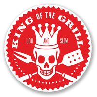 2 x 10cm/100mm BBQ King of the Grill Vinyl Sticker Decal Laptop Travel Luggage Car iPad Sign Fun #5449