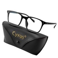 Cyxus Computer Blue Light Filter Vintage Retro Glasses, Anti Eye Strain Eyewear UV Headaches Lightweight Frame Eyeglasses TR90 (8183T01,Black)
