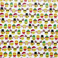 Jillson & Roberts Bulk Gift Wrap, Emoji Christmas, 1/2 Ream 417' x 30"