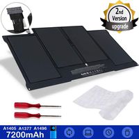 Replacement Battery for MacBook Air 13 inch A1369(Late 2010, Mid 2011) A1466(Mid 2012, Mid 2013, Early 2014, Early 2015,2017) 7200mAh Li-Polymer Battery A1496 A1377 A1405