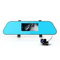 MERRILL Dash Cam Dual Cameras 140 Wide Angle 4.3" 1080P Rear View Mirror with Parking Monitor, G-Sensor, Free 16G SD Card