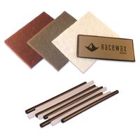 RaceWax Ptex Ski Base Repair Kit 5/5 Clear/Black p-tex, Metal Scraper, 3pads