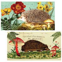 Decorative Matches, (Set of 3 Match Boxes) Long Wooden Matches,Strike Strip on Side of Box- Colored Match Tips- Candle and Fireplace Wooden Matches 4.375" x 2.35" x .75" (Hedgehogs)