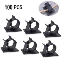 Cable Clips, Cable Management Clips, 100PCS Cable Wire Clips, Premium Adhesive Cable Clips, Adjustable Car Cable Organizer, Nylon Wire Clamps Wire Cable Holder for Car, Office and Home