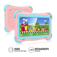 Kids Tablet 7 Android Kids Tablet Toddler Tablet Kids Edition Tablet with WiFi Dual Camera Childrens Tablet 1GB + 16GB Parental Control, Google Play Store (Pink)