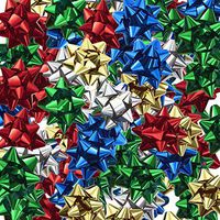 Christmas Ribbon Gift Bows Metallic, Medium, 84 Count, (Assorted Colors)