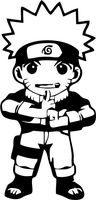 NARUTO ANIME FRONT POSE NARUTOI VINYL STICKERS SYMBOL 5.5" DECORATIVE DIE CUT DECAL FOR CARS TABLETS LAPTOPS SKATEBOARD - BLACK