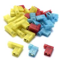 DZS Elec 30pcs A.W.G. 22-16 10A 16-14 15A 12-10 24A Fully Insulated Flag Wire Connector Quick Disconnects Electrical Wiring Female Spade Nylon Wire Crimp Terminal Assortment Set