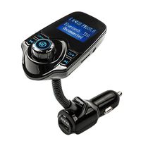 BGOO Adjustable Car Kit Handsfree Calling Wireless Bluetooth FM Transmitter MP3 Player USB LCD Modulator (Blue)