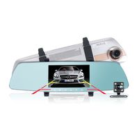 Dash Cam for Vehicles, A10 Car DVR Dual Cam Middle Full HD 1080P 5.0" IPS LCD Screen Front and Rear Mirror Camera with Multiple Functions
