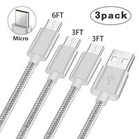 Micro USB Charger Cable Cord for Motorola Moto E6 E5 E4 Plus Play Supra Cruise,G5 G5S G4 Plus,G6 Play(Not For G6/G6 Plus),LG Aristo 4+/Arena 2,Fast Charge Phone Charging Long Phone Wire 3FT 3FT 6FT