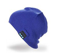 CALIONLTD Bluetooth hat HD Stereo 4.2 Wireless Beanie Headset Music Knit Bluetooth Headphone Speaker Hat Speakerphone Cap, Rechargeable USB Built-in Mic-Blue
