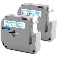 P-Touch M Tape 1/2" (12mm) Blue on White M-K233 MK233 M-K233 Label Tape, Compatible for Brother P Touch PT70BM PTM95 PT90 PT70 PT65 PT70SR PT80 PT100 PT110 PT-BB4 Label Maker M Tape, 12mm x 8m, 2 Pack