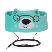 Homelove Wired Kids Headphones with Ultra Thin Adjustable 1/8'' Speakers Soft Fleece Headband or Patch for School or Home Cute Bear