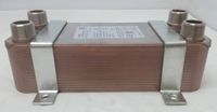 30 Plate Water to Water Brazed Plate Heat Exchanger 1" MPT Ports w/Brackets