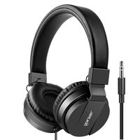 Kids Headphones, gorsun Lightweight Stereo Foldable Wired Headphones for Kids Adults Adjustable Headband Headset for Cellphones Smartphones iPhone Laptop Computer Mp3/4 Earphones(Black)