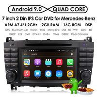 7 inch Dash Android 9.0 Car Stereo DVD Player 2 Din Head Unit GPS Navigation for Mercedes Benz C-Class W203 CLC Class CLC W203 CLK Class W209 Support GPS Sat Nav, DAB+, BT, RDS Radio, SWC, 4G WiFi