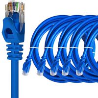 ITBEBE Cat6 Ethernet Cable Snagless RJ45 Network Patch Cables Pre-Terminated with 3 Micron Gold-Plated Contacts and Strain Relief for Crystal Clear High-Speed Data Transfers (5-Feet, 5-Pack)