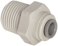 John Guest Acetal Copolymer Tube Fitting, Straight Adaptor, 3/8" Tube OD x 3/8" NPTF Male (Pack of 10)