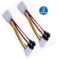 SiyuXinyi 4 x 3 Pin / 4 Pin PMW 12V PC Case Fan Power Adapter Cable, 3 Pin or 4 Pin (PWM Connector)-Computer Cooler Cooling Fan Splitter Y Power Supply (Large Capacity 4P ~ 3P Cable (Splitter) 2 Pack)