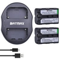 Batmax 2 Pcs NP-FM500H NP FM500H NPFM500H Rechargeable Battery + USB Dual Charger for Sony Alpha SLT A57 A65 A77 A99 A350 A550 A580 A900 with USB Cable
