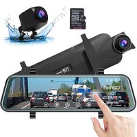 AKASO Mirror Dash Camera for Cars - 10'' Backup Camera 1080P Dual Dash Cam Front and Rear Stream Media Touch Screen DVR with Sony IMX307 G-Sensor Parking Monitor 32 GB SD Card (DL9)
