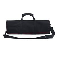 Tosnail Chef Knife Case Roll Bag with 21 Slots & 1 Large Zipper Pocket, Easy Carry Handle and Shoulder Strap - Black