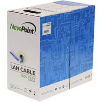 NavePoint Cat5e (CCA), 1000ft, Blue, Solid Bulk Ethernet Cable, 24AWG 4 Pair, Unshielded Twisted Pair (UTP) (Renewed)