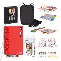 Polaroid Mint Instant Camera (Red) with 2x3ʺ Premium Photo Paper 20-Pack, Soft Camera case, Zink Paper Unique Colorful Stickers & Photo Album Accessories