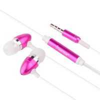 Insten Hot Pink 3.5mm in-Ear Stereo Earphones w/On-Off & Mic Compatible with Samsung Galaxy S10/S10 Plus/S10e/S9/S9+/S8/S8+/S6/S6 Edge/Apple iPhone 7/7 Plus/6S/6S Plus