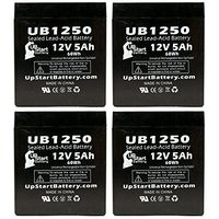 4 Pack Replacement for para System Minuteman E 500i Battery - Replacement UB1250 Universal Sealed Lead Acid Battery (12V, 5Ah, 5000mAh, F1 Terminal, AGM, SLA) - Includes 8 F1 to F2 Terminal Adapters
