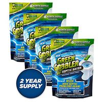 SEPTIC SAVER Bacteria Enzyme Pacs - 2 Year Septic Tank Supply (FREE Green Gobbler REMINDER APP) 4 Pack