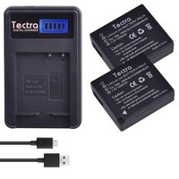 Tectra 2-Pack DMW-BLG10 DMW-BLE9 Battery and LCD USB Charger for Panasonic Lumix DMC-GX85, DMC-ZS60, DMC- ZS100, DMC-GX7, DMC-LX100, DMC-GF3, DMC-GF5, DMC-GF6 Cameras