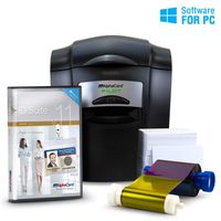 Complete AlphaCard ID Card Printer Bundle: AlphaCard Pilot ID Printer, AlphaCard ID Software, ID Supplies (Complete Bundle for PCs, Pilot Printer)
