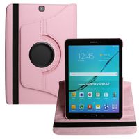 Galaxy Tab S2 9.7 Case Cover,TechCode 360 Degrees Rotating PU Leather Smart Case Cover for Samsung Tab S2 9.7 inch Tablet SM-T810,SM-T815(Pink,Tab S2 9.7)