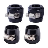 5/8 Rubber Hose Connector with Pipe Clamps - 10an Hose Finisher with Screw Band Clamp for 5/8 Fuel Line Hose, 4Pcs/Pack Black Hose Clamps, Great for Fuel/Oil/Diesel/Gas/Air and Water Hose Pipe