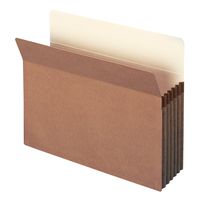 Smead 100% Recycled File Pocket, Straight-Cut Tab, 5-1/4" Expansion, Letter Size, Redrope, 10 per Box (73206)