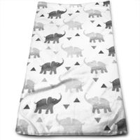 AZOULA Elephants Triangles Silver Face Hand Towels Microfiber Sport Towels for Sports, Hair Care, Cosmetology, Cleaning, Furniture Makeup Removing Cloths Fast Drying 27.5 X 12 Inch.
