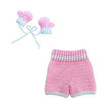 Haokaini Newborn Photography Prop Baby Crochet, Knitted Boxing Glove Pants Outfit Pink